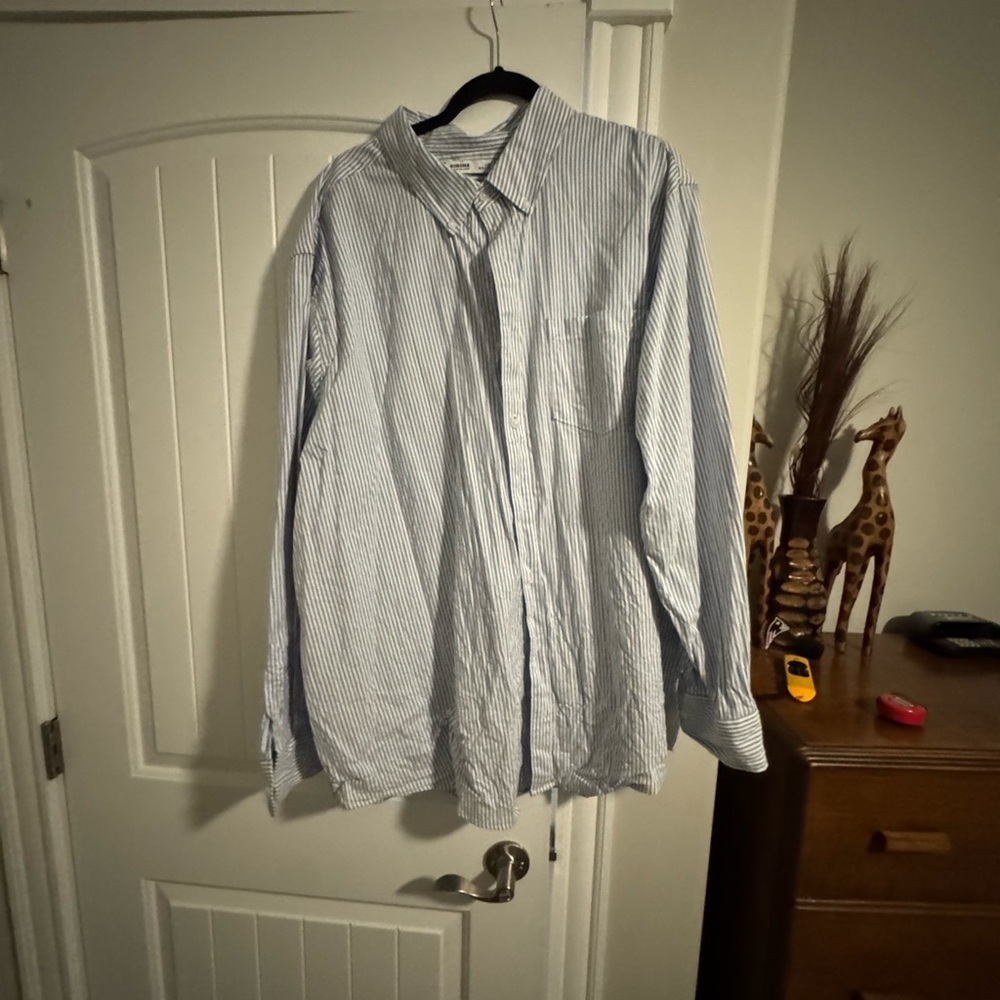 Sonoma Men's Light Blue Striped Button Down Shirt